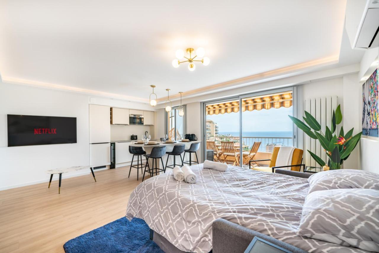 Baie de Monaco, Vue Mer, Terrasse, Parking Gratuit Beausoleil Extérieur photo