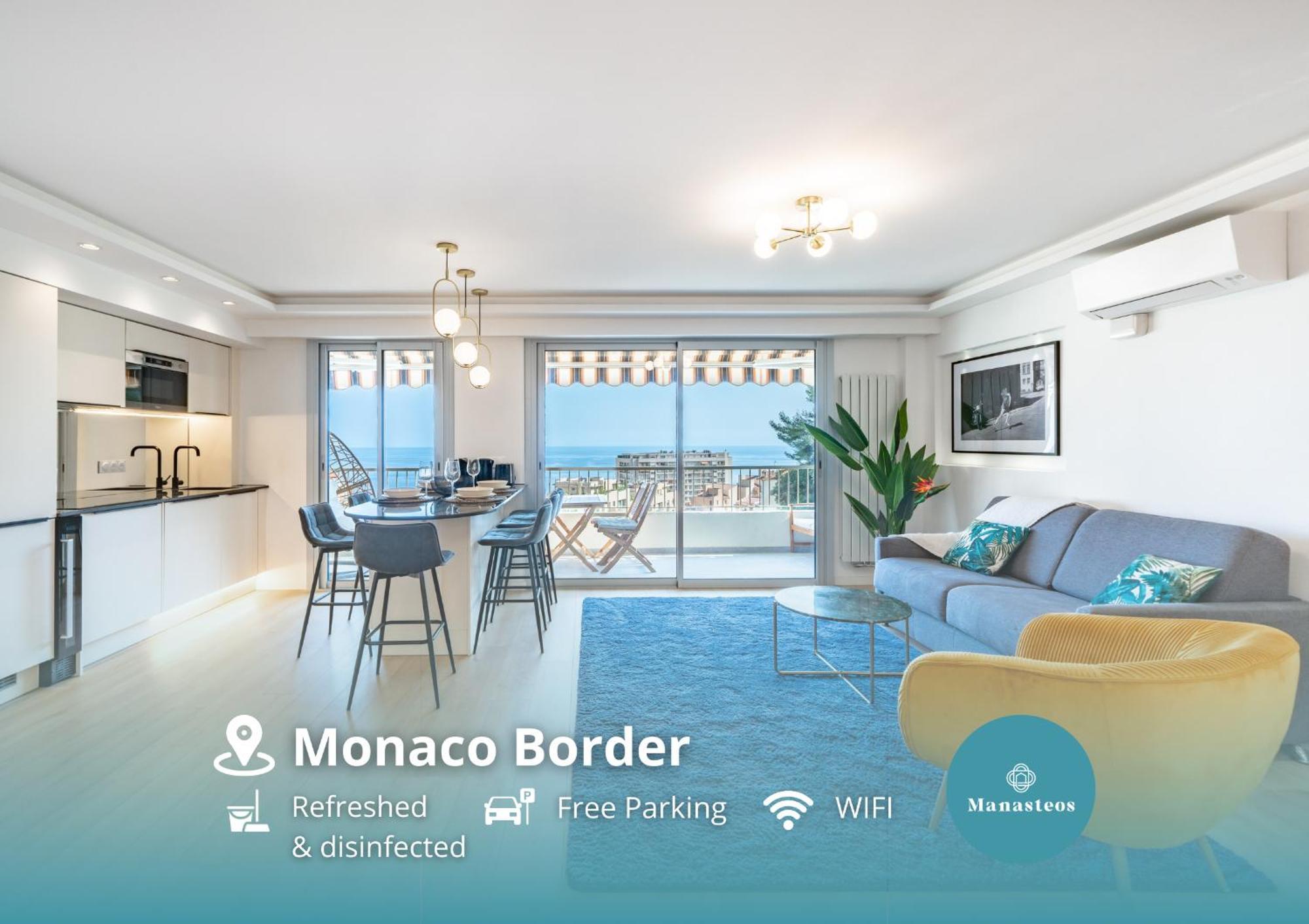 Baie de Monaco, Vue Mer, Terrasse, Parking Gratuit Beausoleil Extérieur photo